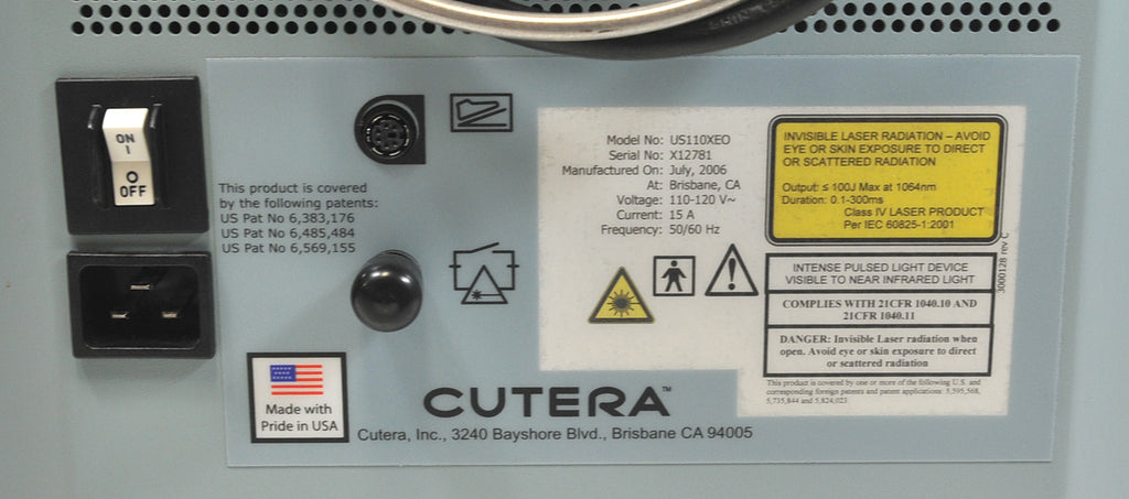 2006 Cutera XEO CoolGlide Laser IPL System 4 HP's: LP560 Titan V XL Nd:YAG 1064