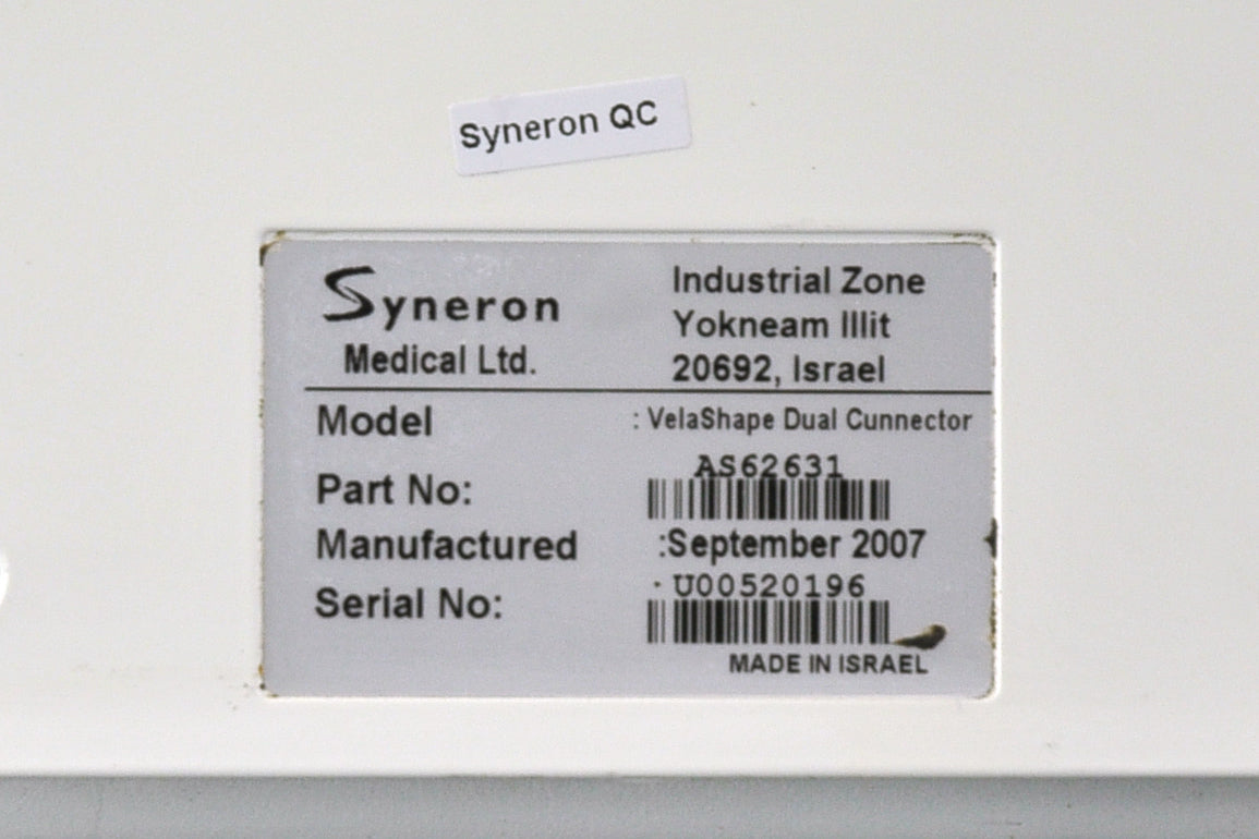 2007 Syneron VelaShape Dual Connector 2 HandPcs Cellulite Body Shaping - RF / IR
