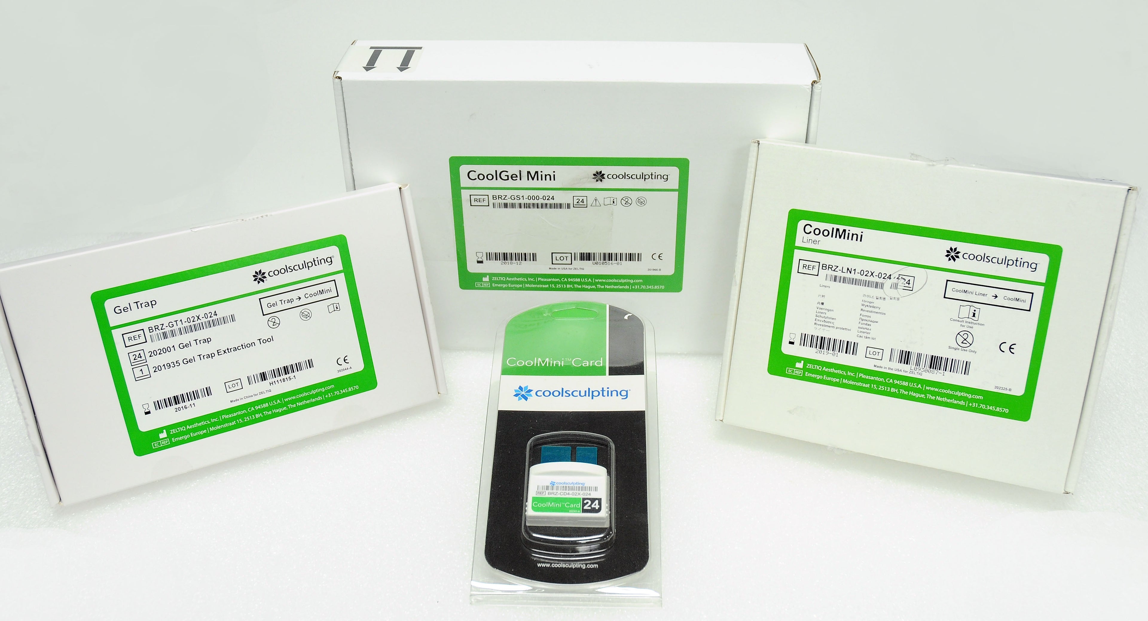 Coolsculpting CoolMini Card 24 Cycle Zeltiq Green BRZ-CD4-02X-024 Gel Trap Liner