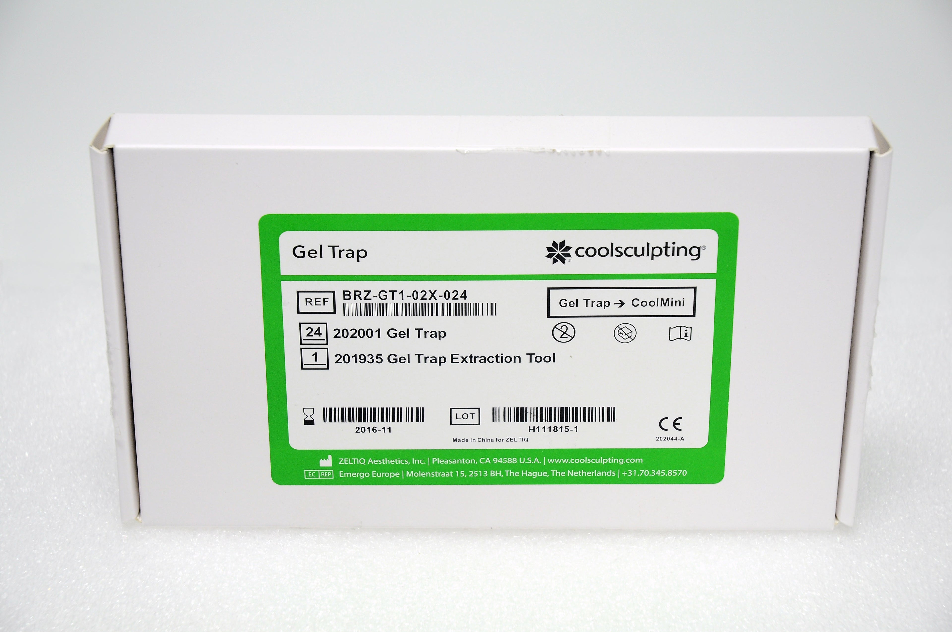 Coolsculpting CoolMini Card 24 Cycle Zeltiq Green BRZ-CD4-02X-024 Gel Trap Liner