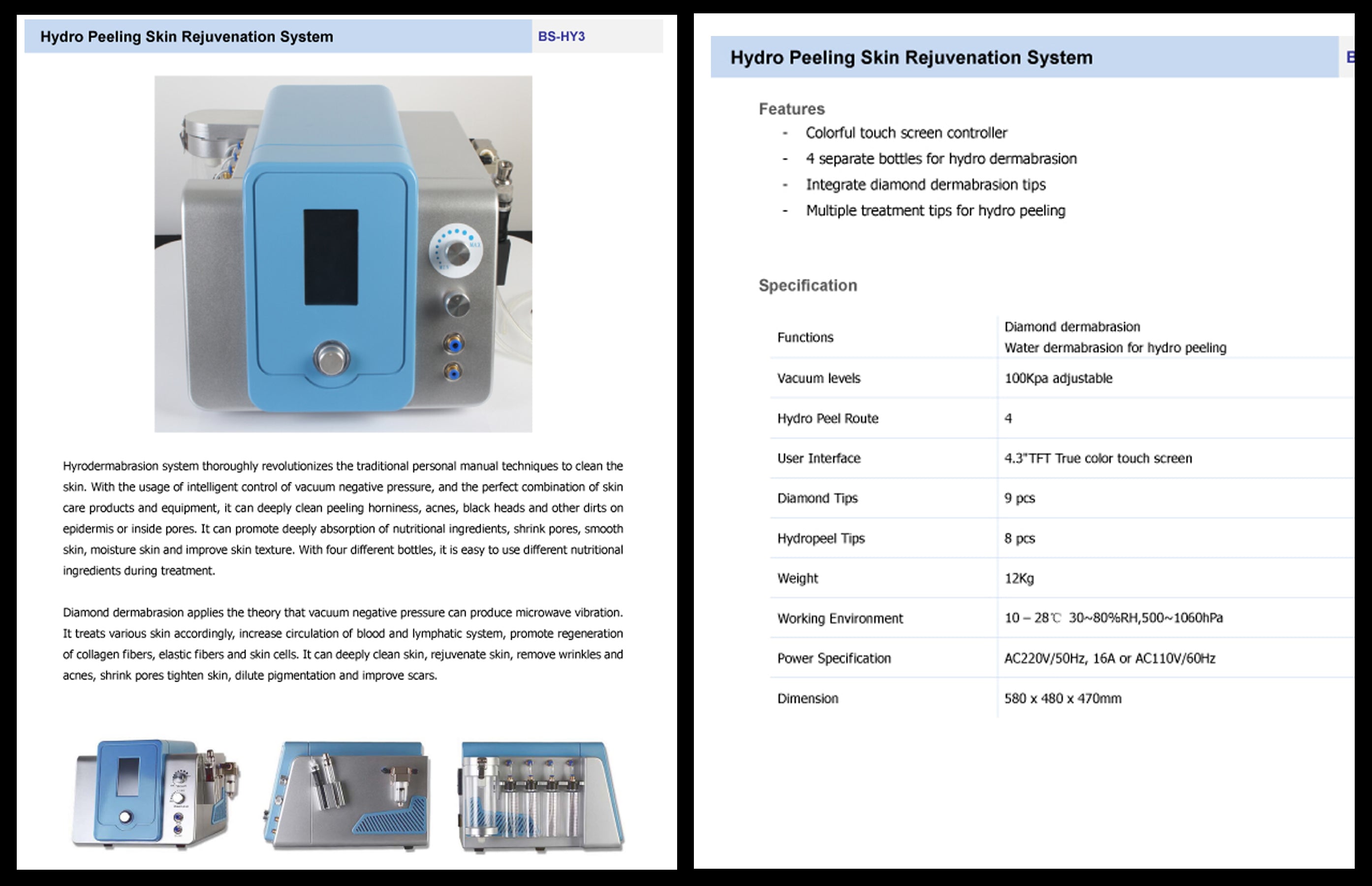 Hydrodermabrasion Skin Rejuvenation Diamond System