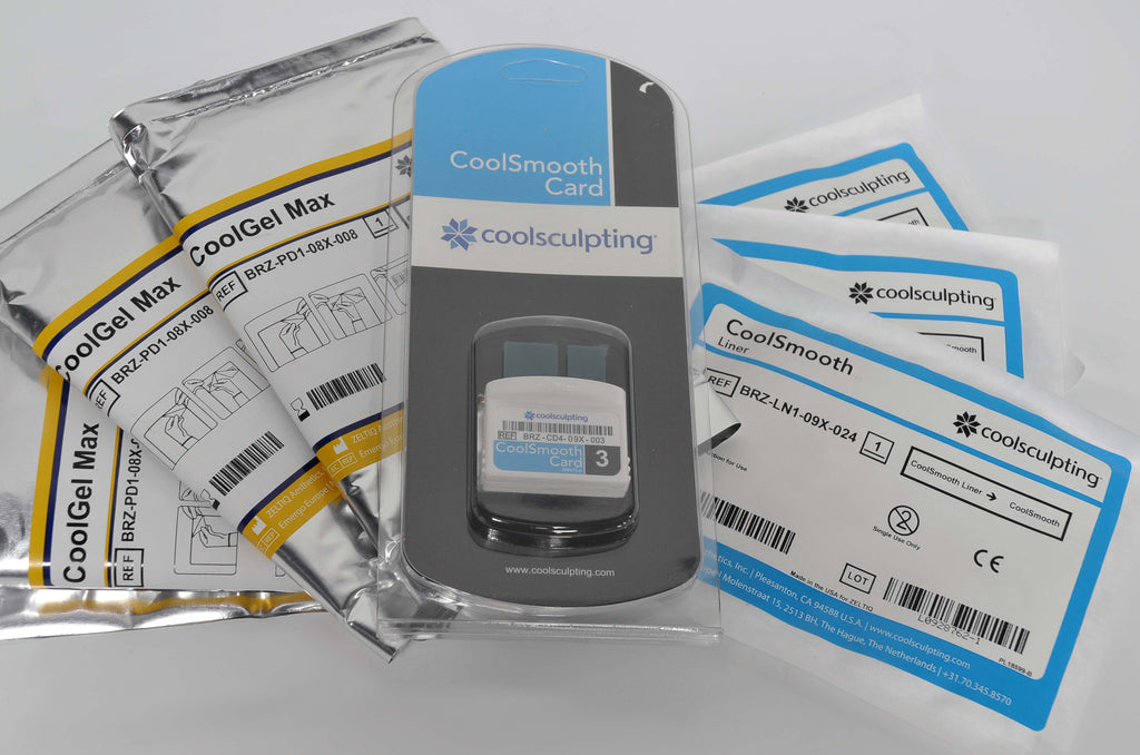 Zeltiq Coolsculpting BLUE 3 Cycle CoolCard Max 3 CoolGel Pads & 3 CoolLiners Kit