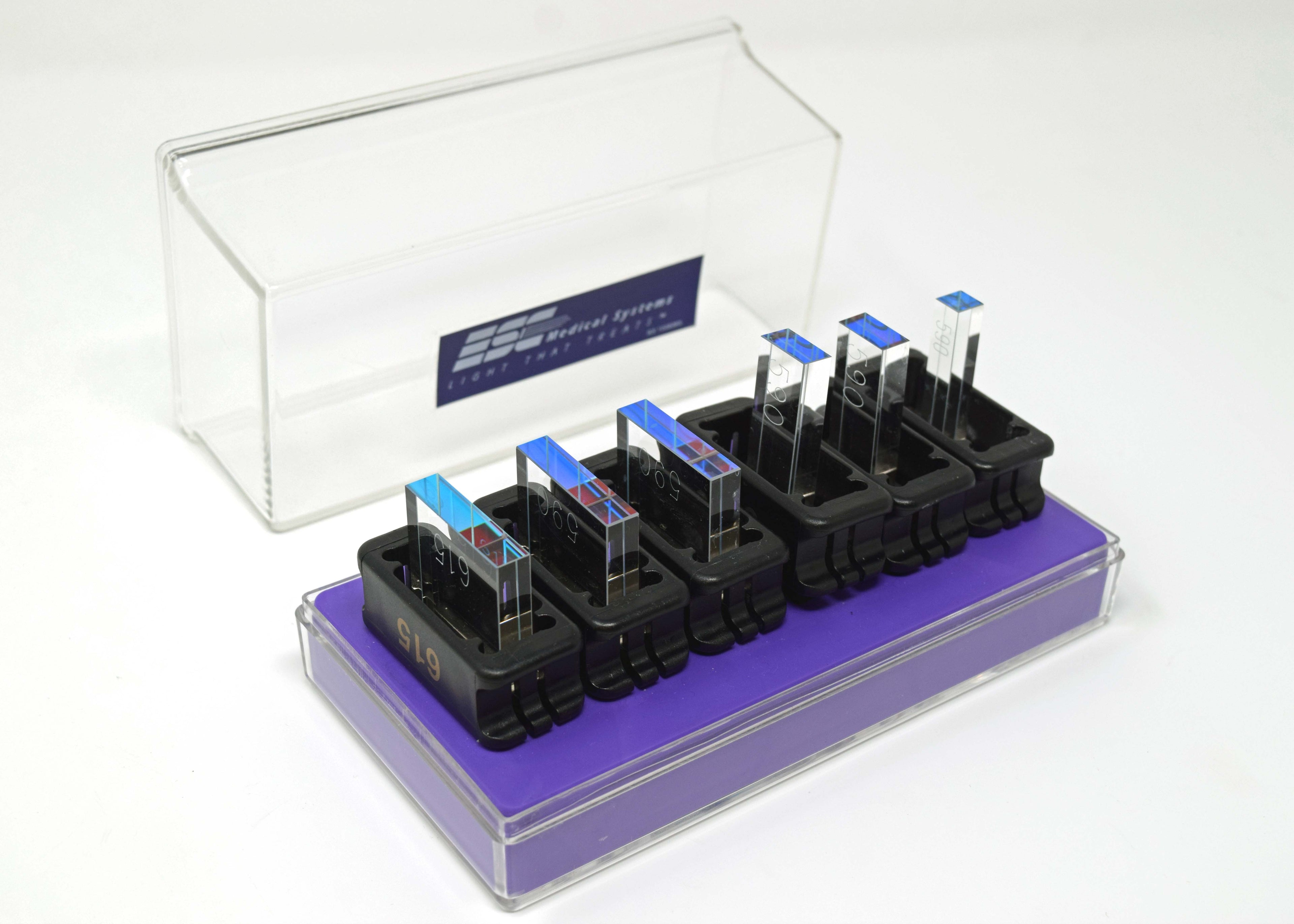 Lumenis EMC Crystal IPL Laser Filter Tips Set Light Prism 590nm 615nm w/ Base