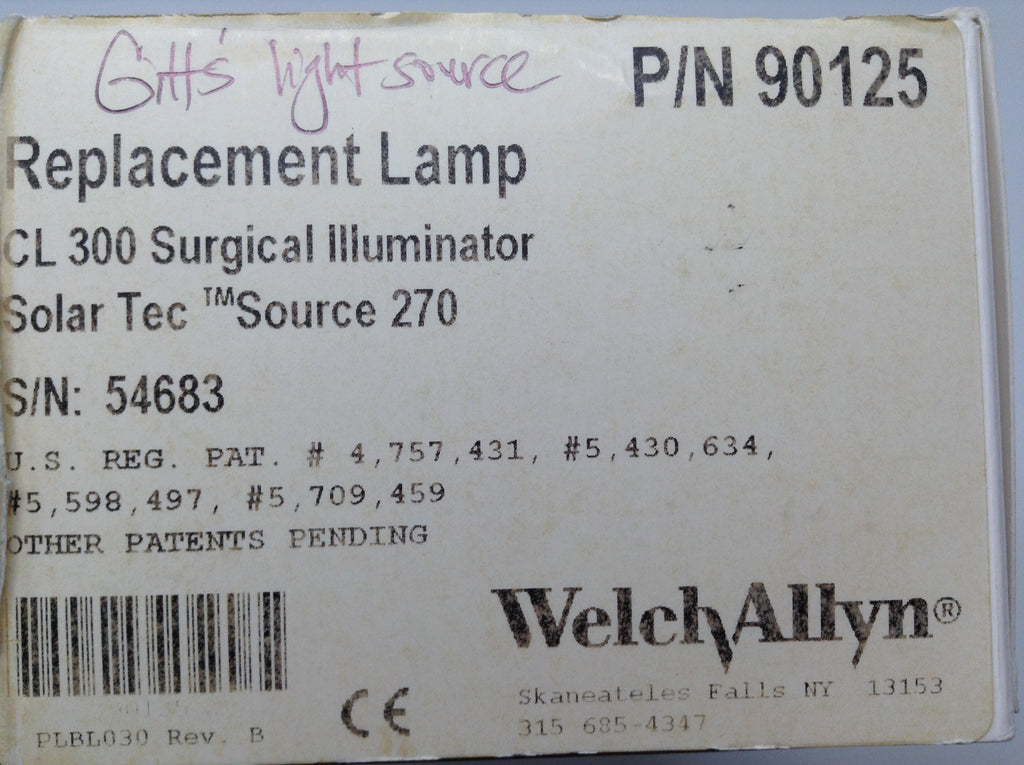 Replacement Bulb for Welch Allyn 90132, 90133, CL100, CL300 Illuminator