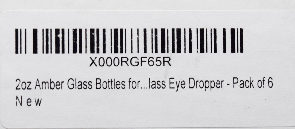 2 fl oz Amber Glass Bottle with Glass Dropper (6 Pack)