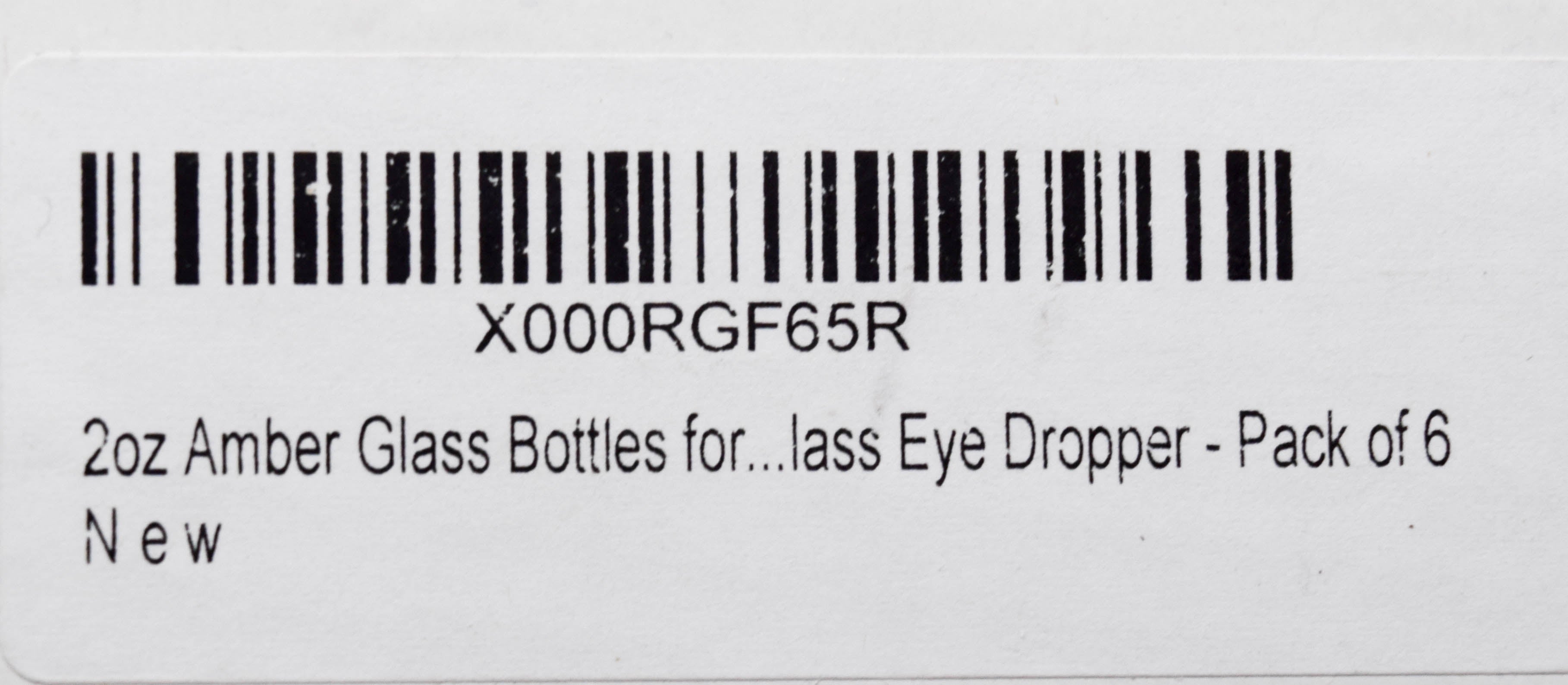 2 fl oz Amber Glass Bottle with Glass Dropper (6 Pack)