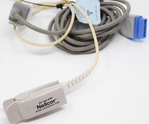 Nellcor Pulse Oximeter DS-100A Finger Clip ADULT Sensor w Plugin Cord Connection