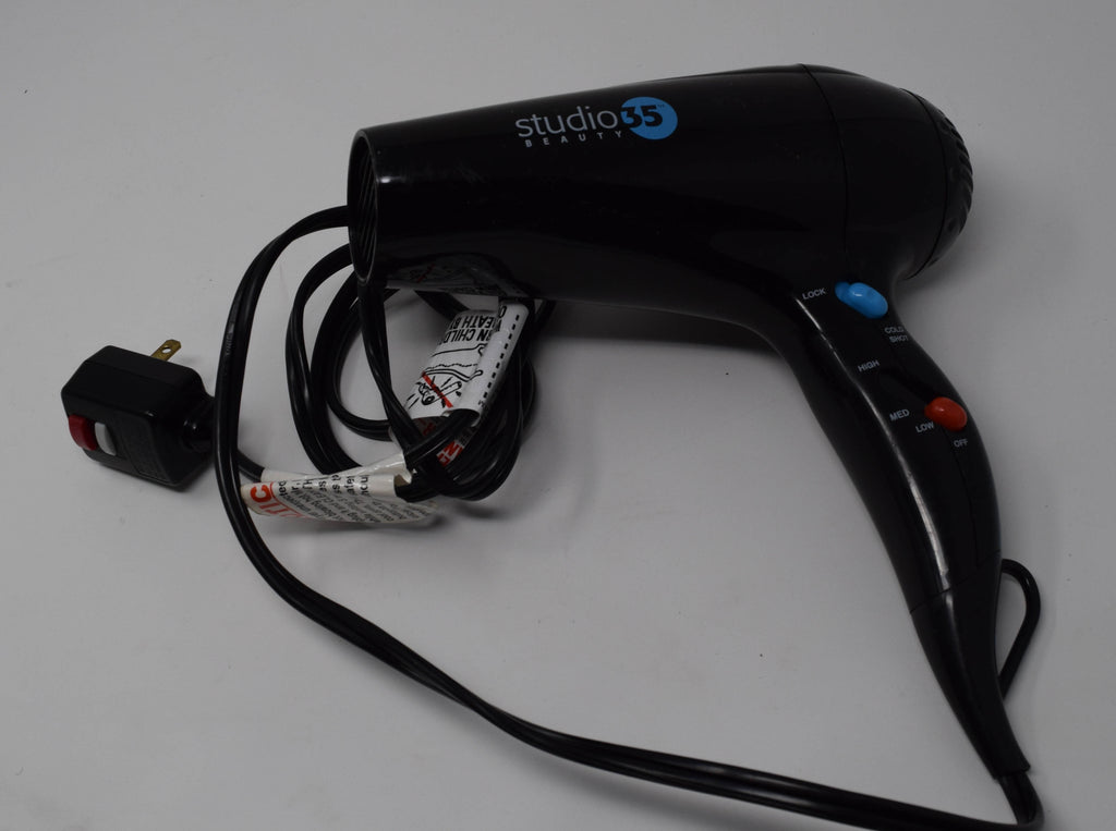 Studio 35 Hair Blow Dryer Black 1875 Watt Model SWDR5970 3 Heat Speed