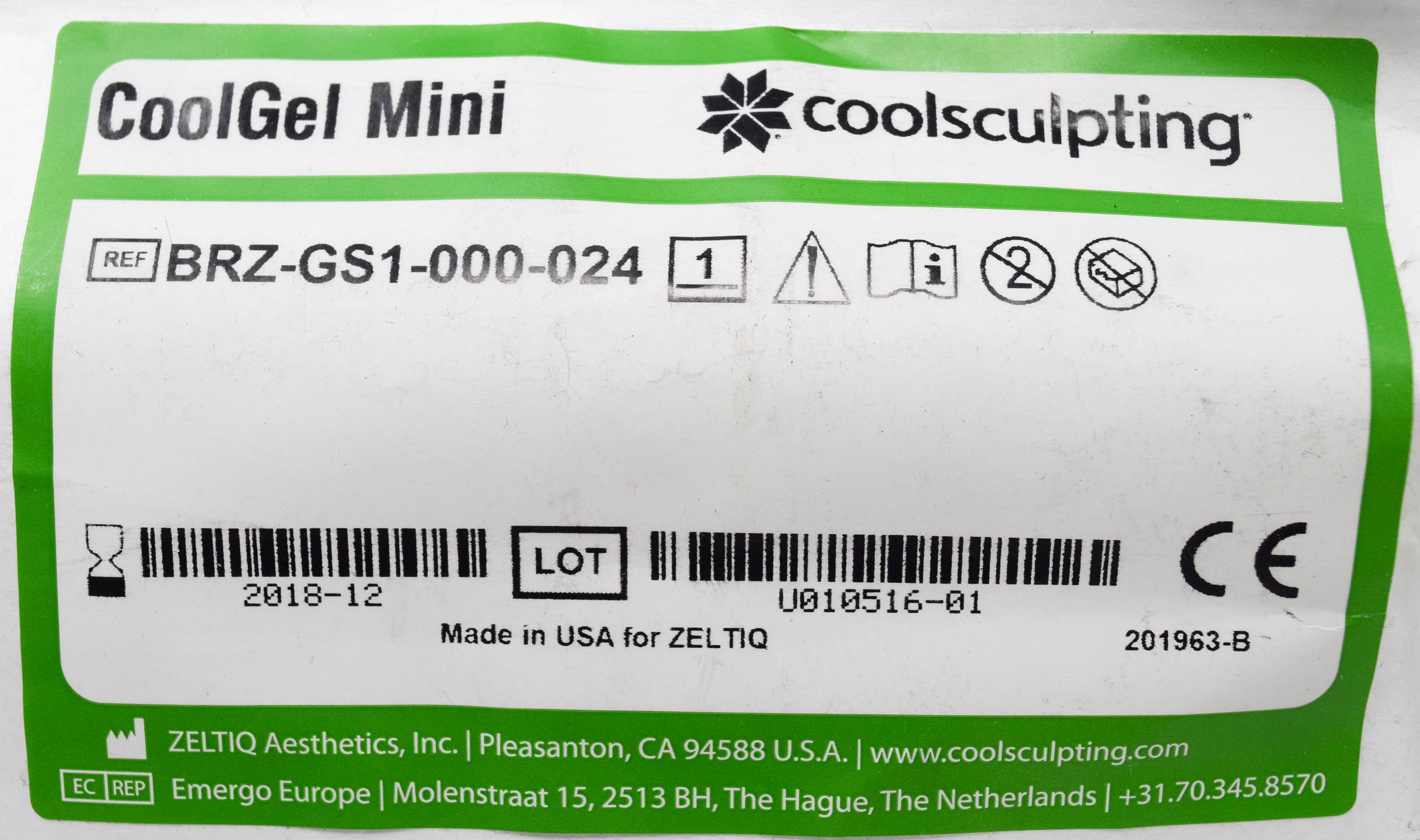 Zeltiq Coolsculpting CoolGel Mini Gel BRZ GS1 000 024 Cool Sculpting (Lot of 16)