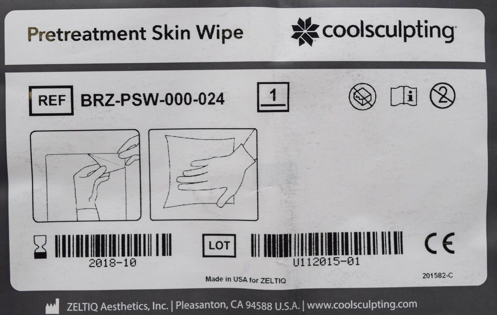 Zeltiq CoolSculpting Pretreatment Skin Wipes BRZ-PSW-000-024 Cool Sculpting 23pk
