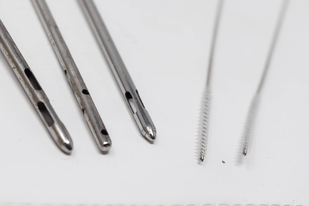 Cannula Surgical Needle Set of 3 w 2 Brush Cleaners Suction Lot SS