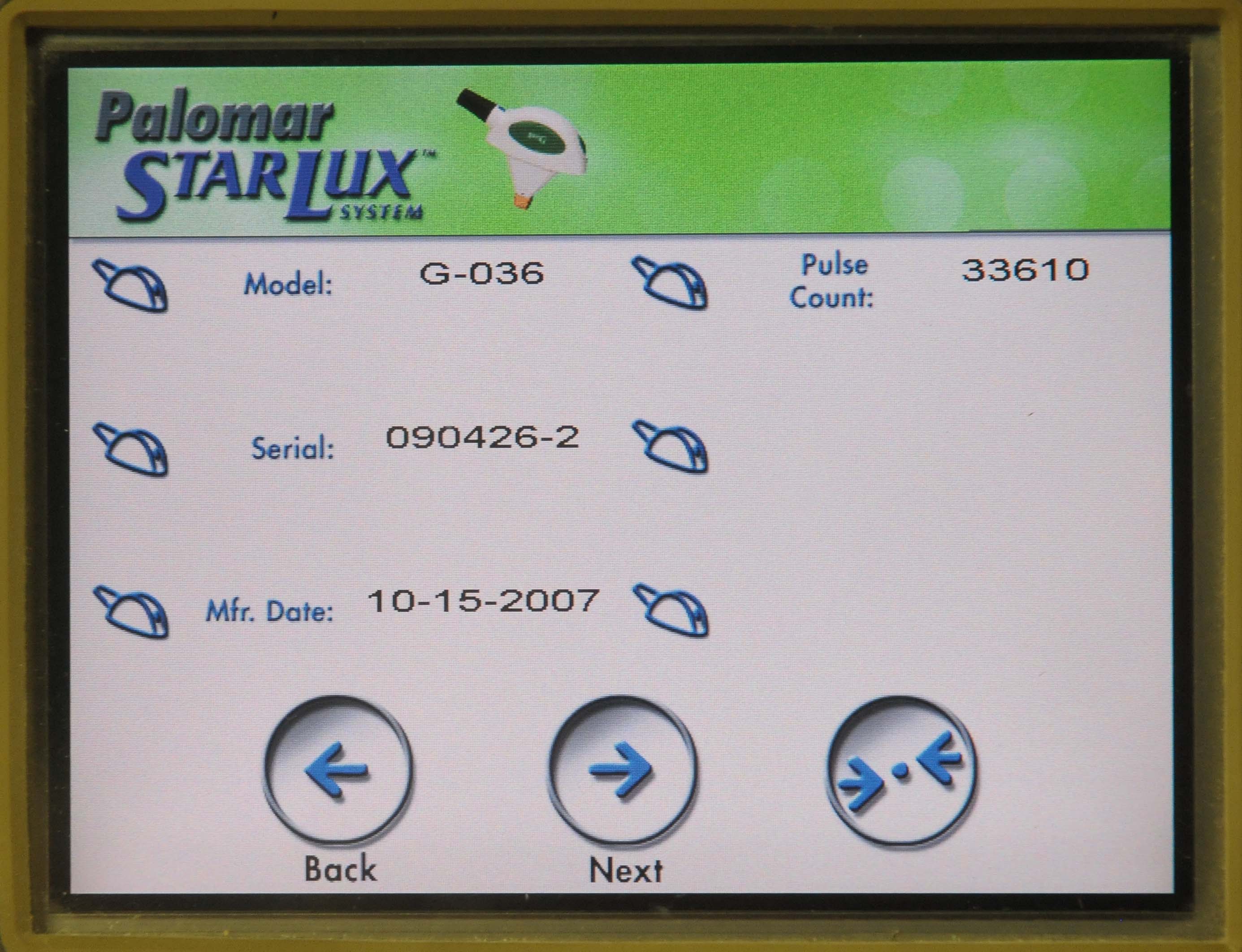 2004 Palomar StarLux 300 IPL LASER HandPieces LuxG LuxRs LuxV LuxY Lux G Rs V Y