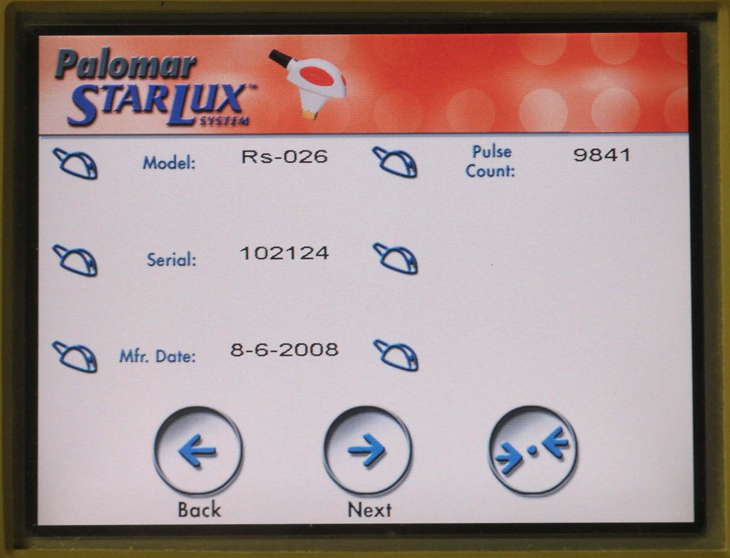 2004 Palomar StarLux 300 IPL LASER HandPieces LuxG LuxRs LuxV LuxY Lux G Rs V Y