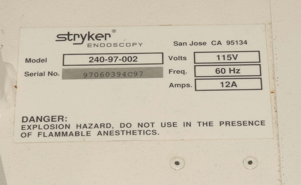 Stryker Endoscopy Metal Video Cabinet Rolling Medical Cart Multispecialty Office