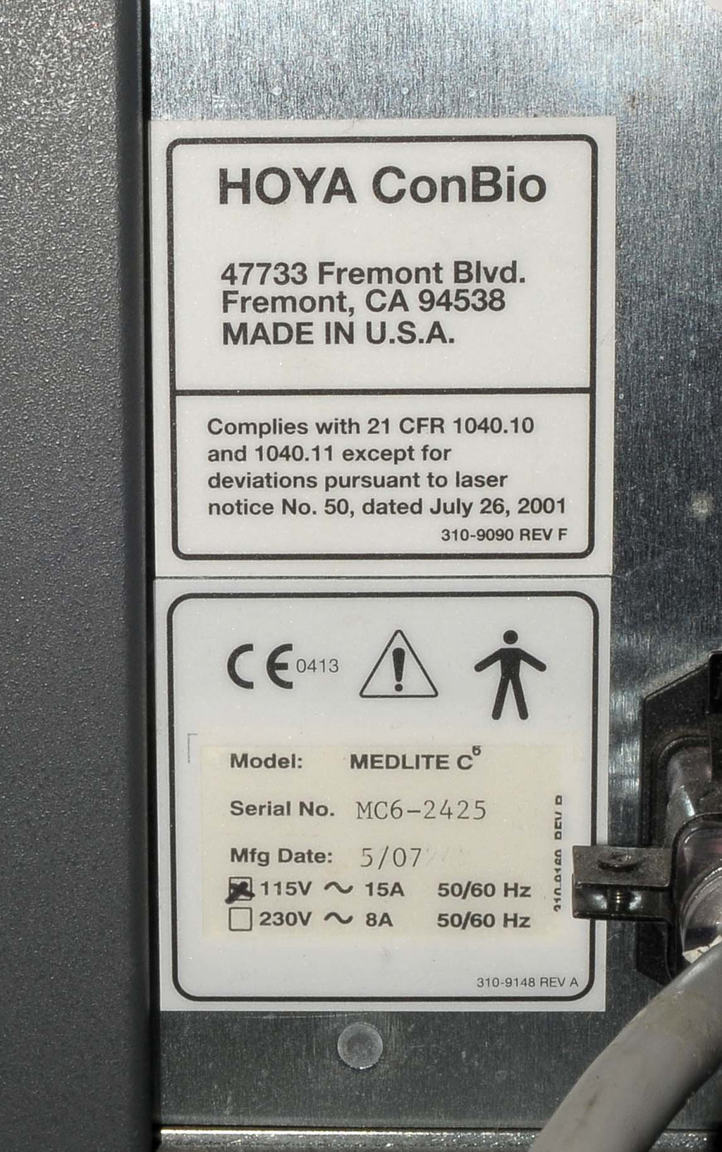 2007 Hoya ConBio MedLite C6 Laser Q-Switch Con Bio Tattoo Removal 1064