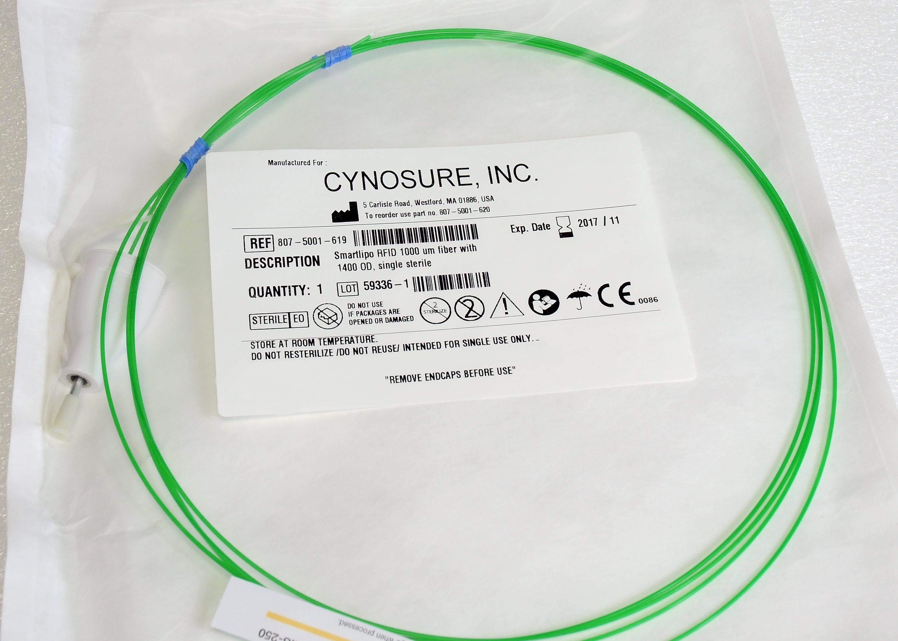 Cynosure SmartLipo RFID 1000um Single Green Laser Fiber - 807-5001-619