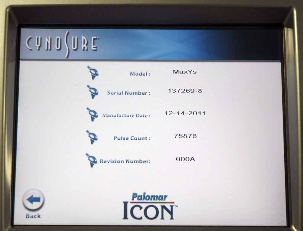 2014 Cynosure Palomar ICON 1540 Fractional Max G R Ys Hand Pieces IPL Laser