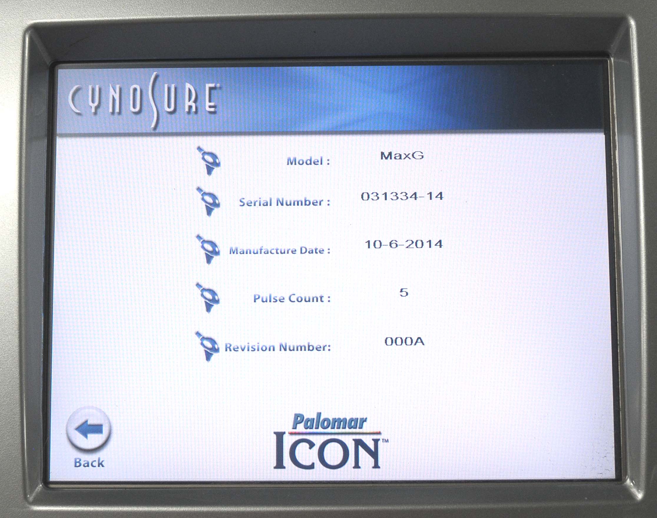 2014 Cynosure Palomar ICON 1540 Fractional Max G R Ys Hand Pieces IPL Laser