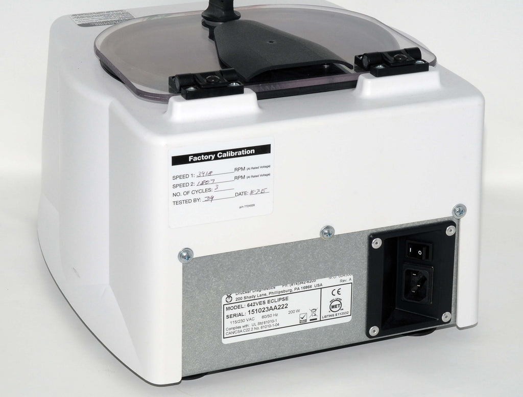 Drucker Diagnostics Centrifuge ECLIPSE Aesthetics Easy Spin PRP 642VES Test Tube