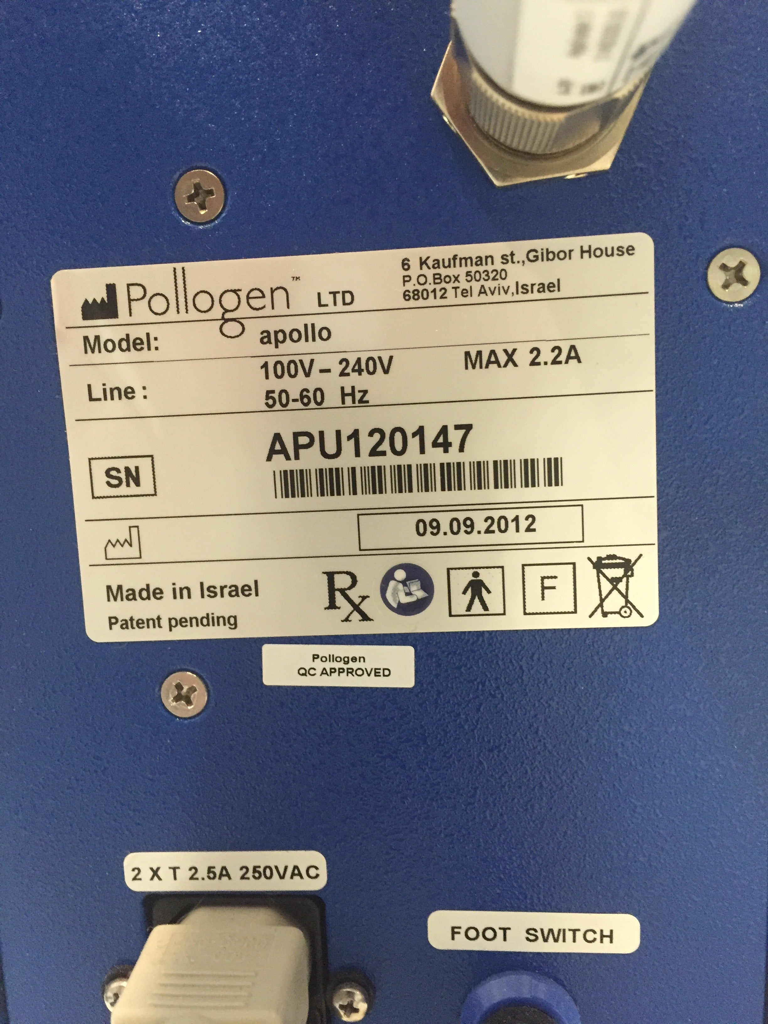 2012 Pollogen Apollo Tripollar RF Skin Tightening Radio Frequency Tri Polar