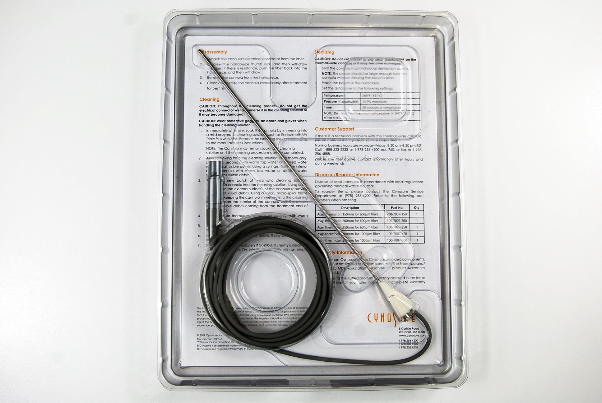 Cynosure Thermaguide Smartlipo Cellulaze Thermal Sensing Cannula Smartsense