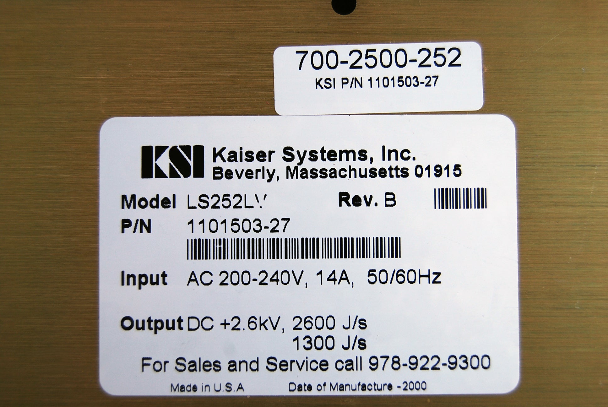 Cynosure Accolade 755nm Power Supply Replacement LS252LV DC AS-IS PARTS