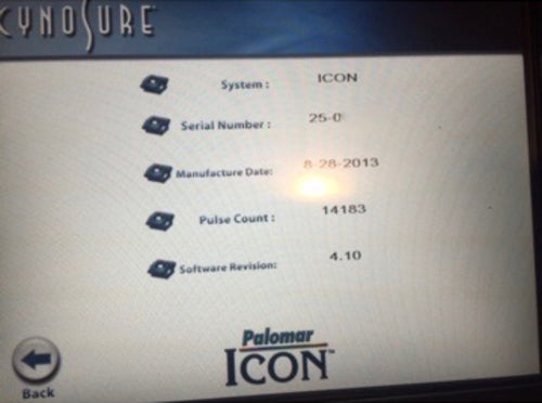 Cynosure ICON Max Aesthetic System 2013 Palomar 5 Hand Pieces G R Rs IR 1540