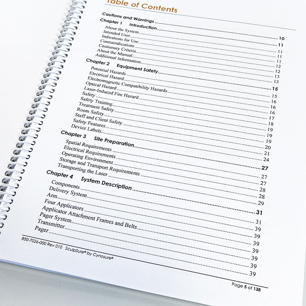 2019 Cynosure SculpSure Laser Sculpting Sculpt Sure Operator User Manual Rev 10