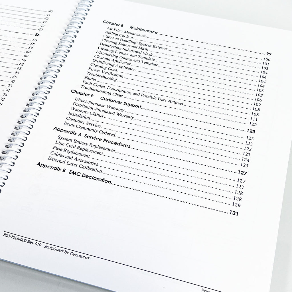 2019 Cynosure SculpSure Laser Sculpting Sculpt Sure Operator User Manual Rev 10
