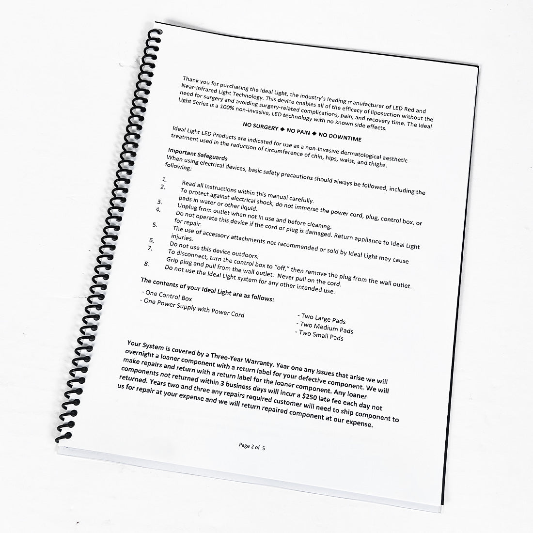 IdealLight LipoMelt Use and Care Manual Ideal Light Instructions