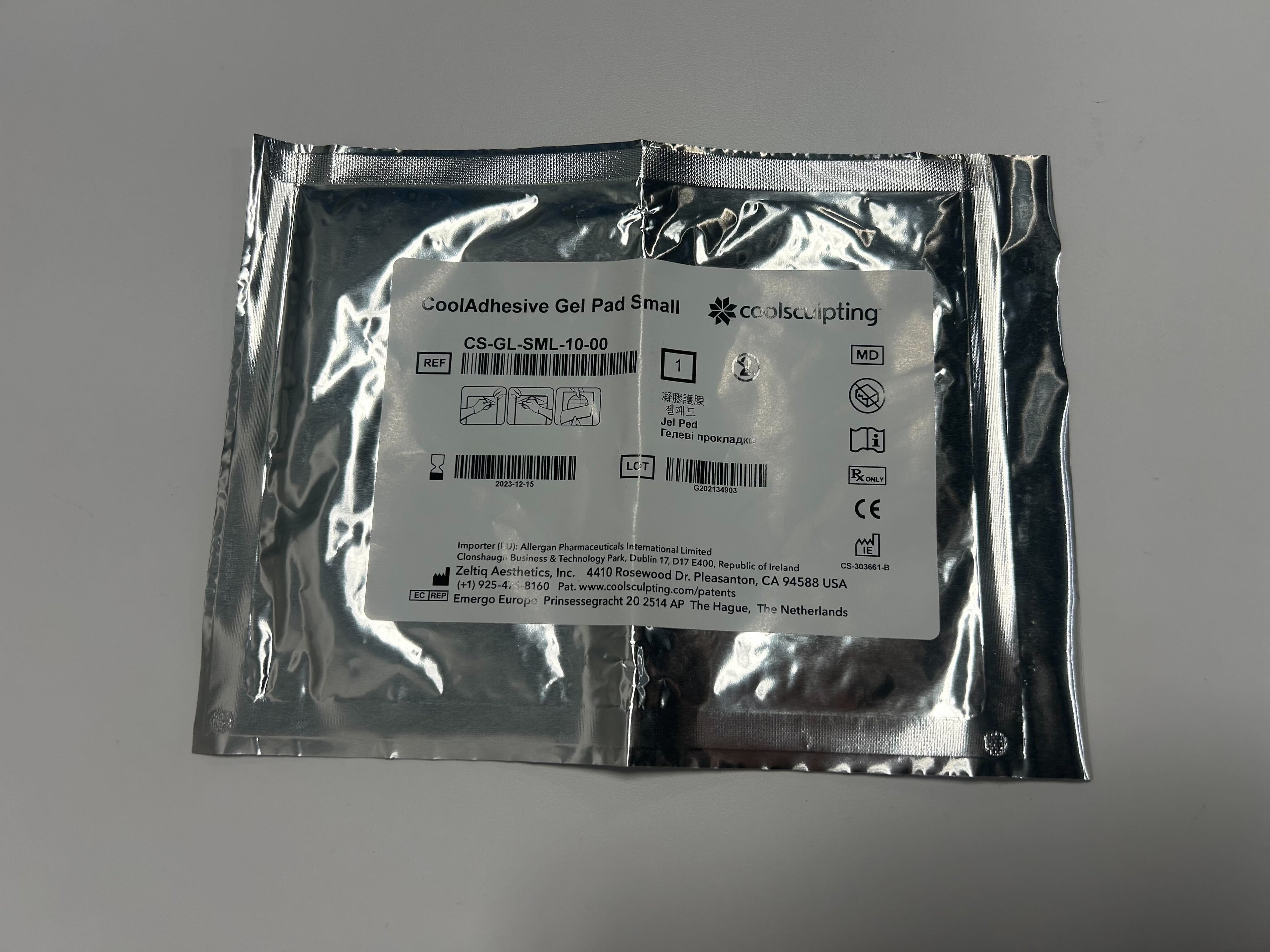 Zeltiq CoolSculpting CoolAdhesive Gel Pad Small CS-GL-SML-10-00 EXP 2023 x25Pk
