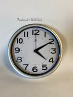 Silver Traditional 9" Wall Clock For Office Warehouse School Edition AA Battery