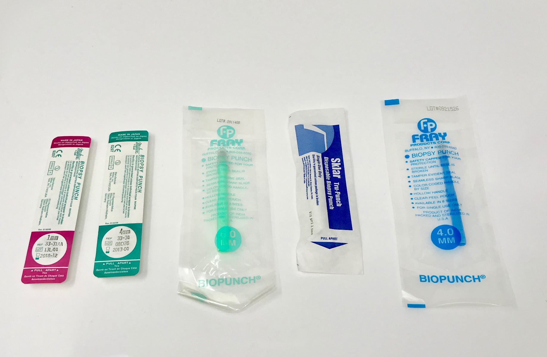 Biopsy Punches Mixed Miltex Fray Sklar Various Sizes Testing Clinical Disposable