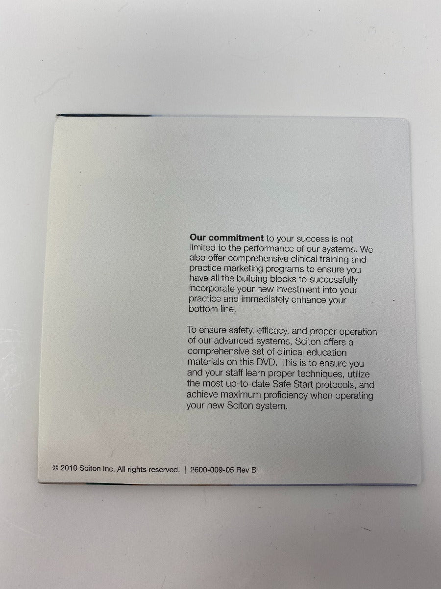 Sciton Clinical Education on Practice Support Marketing Kit CD Safe Start Disk