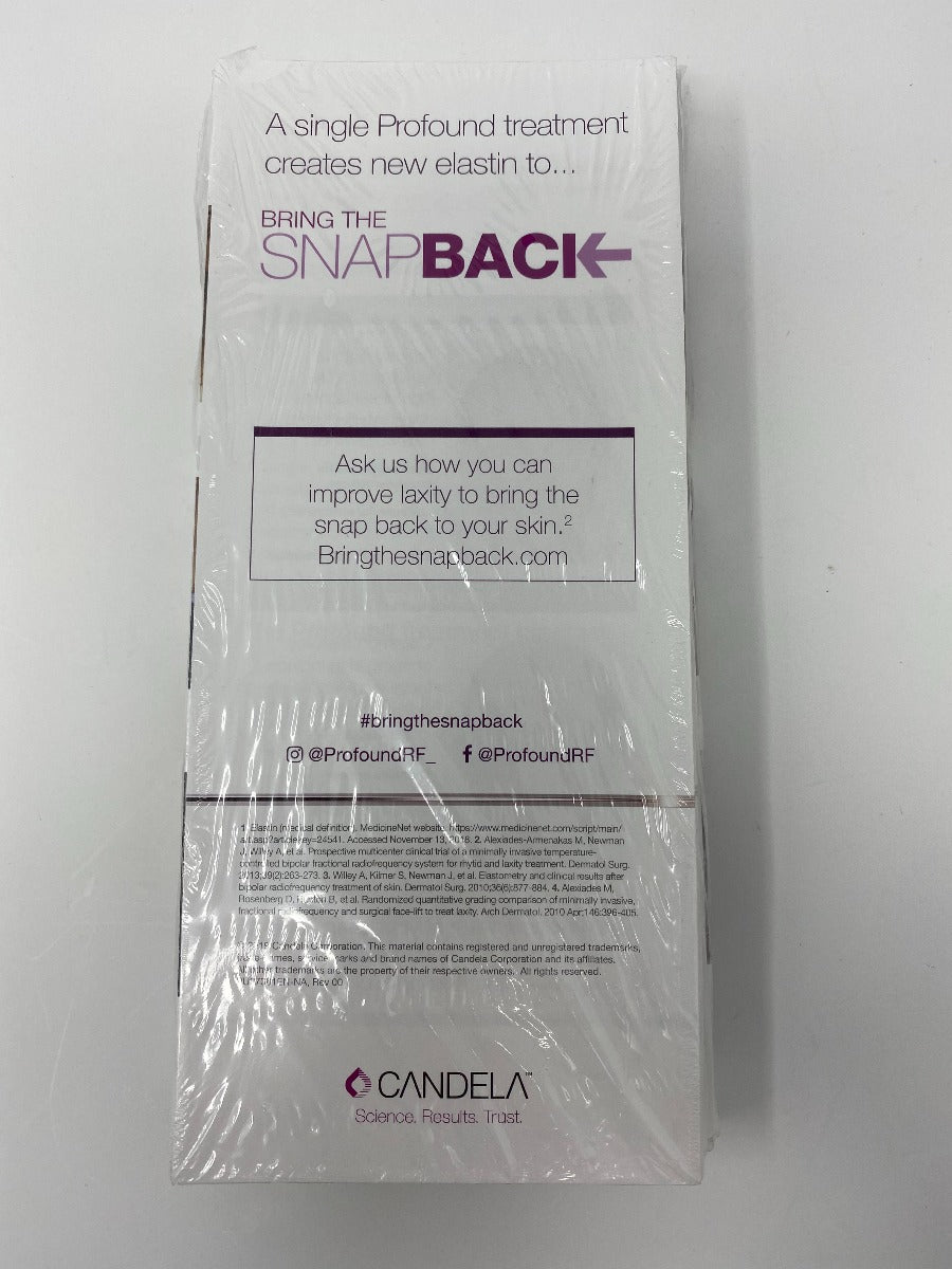 Candela ProFound Brochure Treatment Elastin Booklet Tool SnapBack to Your Skin