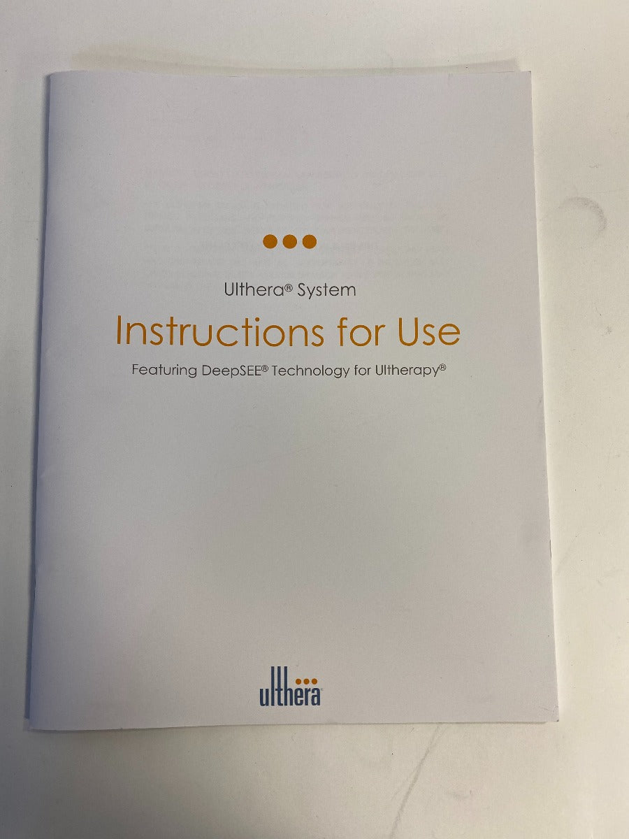 Ulthera System Instructions For Use DeepSee Technology Ultherapy Manual Booklet