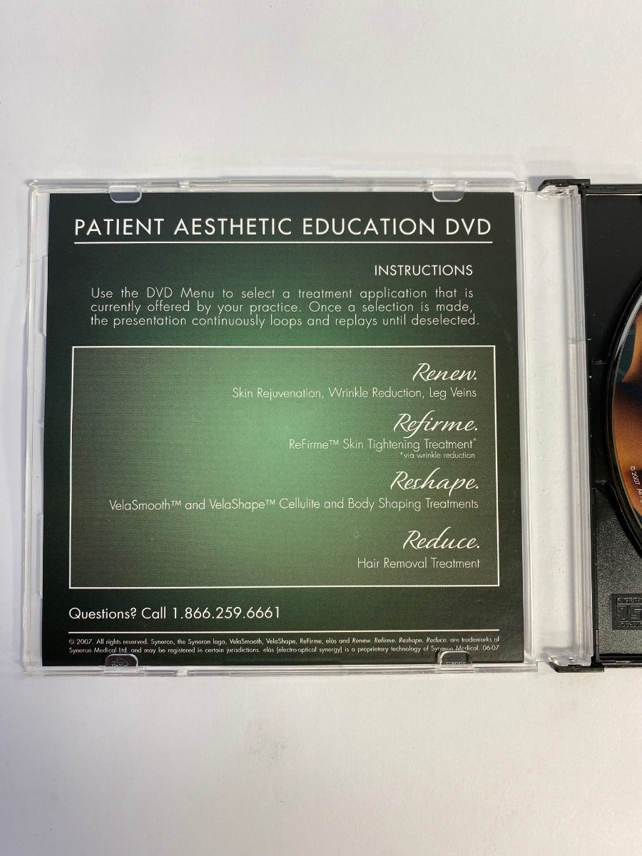 Syneron Powered by elos Patient Education DVD VelaSmooth VelaShape Cellulite Leg