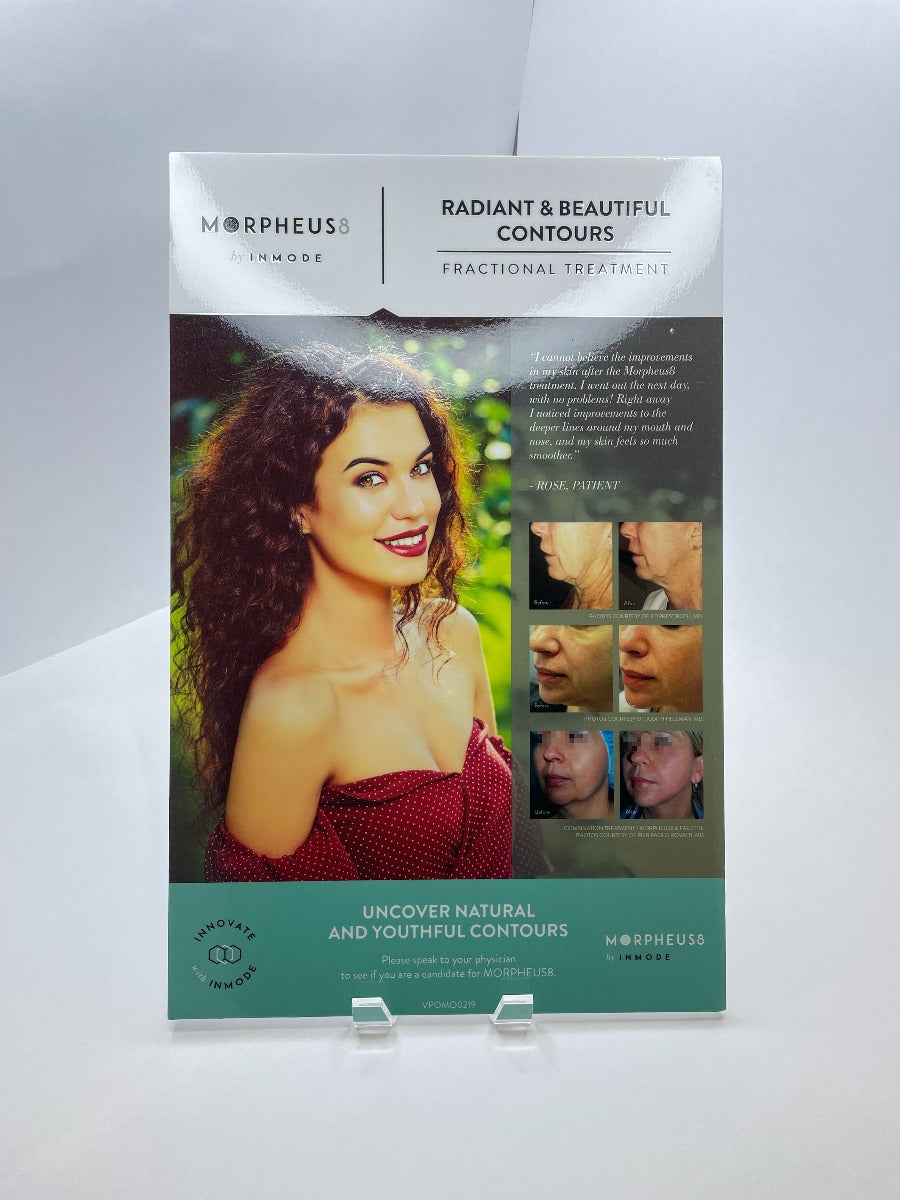 MORPHEUS8 by INMODE Counter Card "RADIANT & BEAUTIFUL CONTOURS FRACTIONAL TREATMENT "