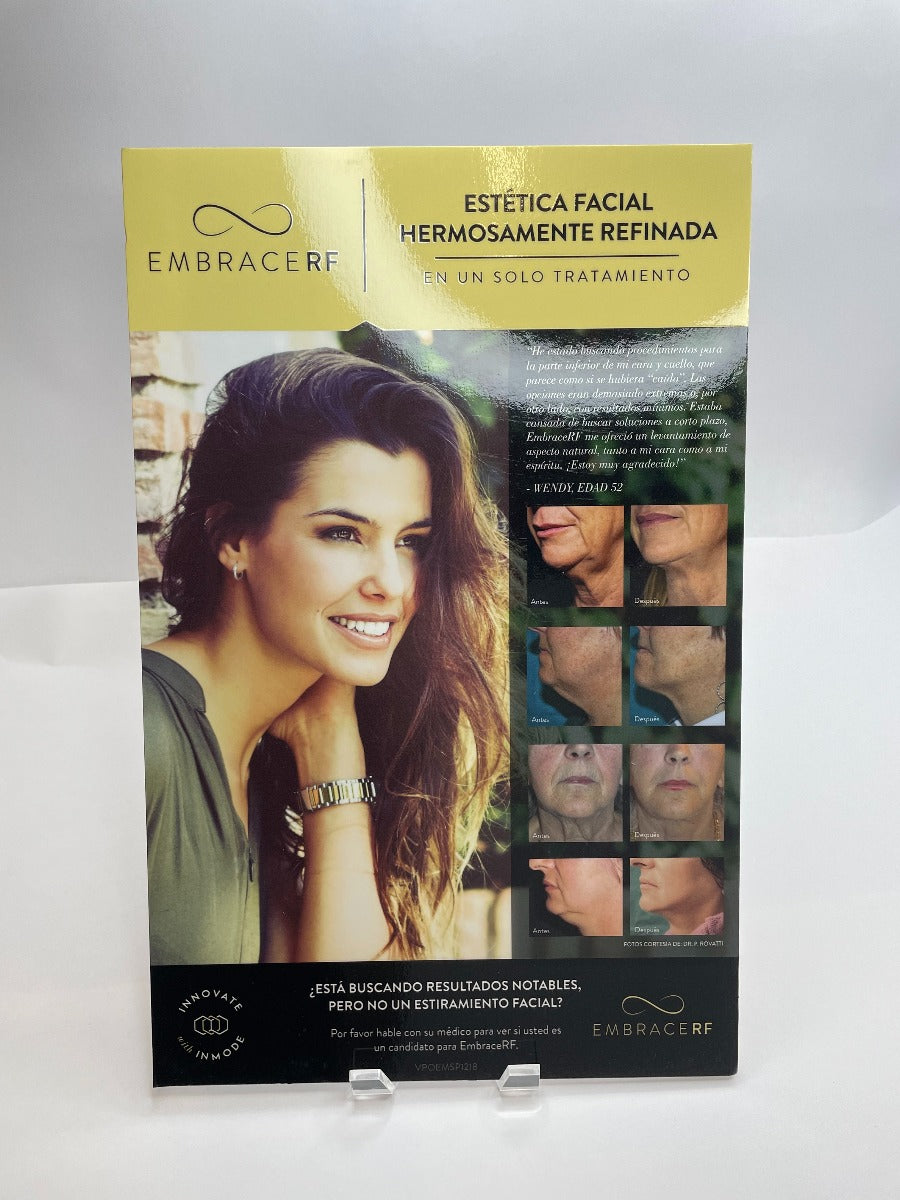 INNOVATE INMODE EMBRACERF "Estetica Facial Hermosamente Refinada" Counter Card