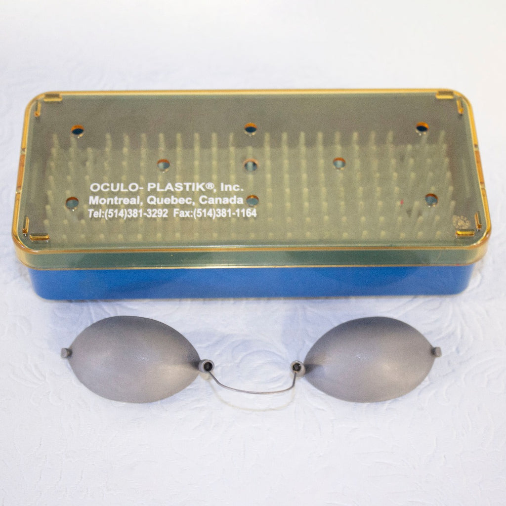 Oculo Plastik Durette II Laser Patient Eye Shield Metal Opaque Goggles - Regular