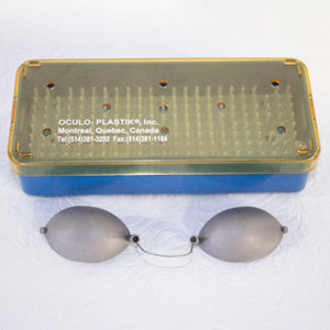 Oculo Plastik Durette II Laser Patient Eye Shield Metal Opaque Goggles - Regular