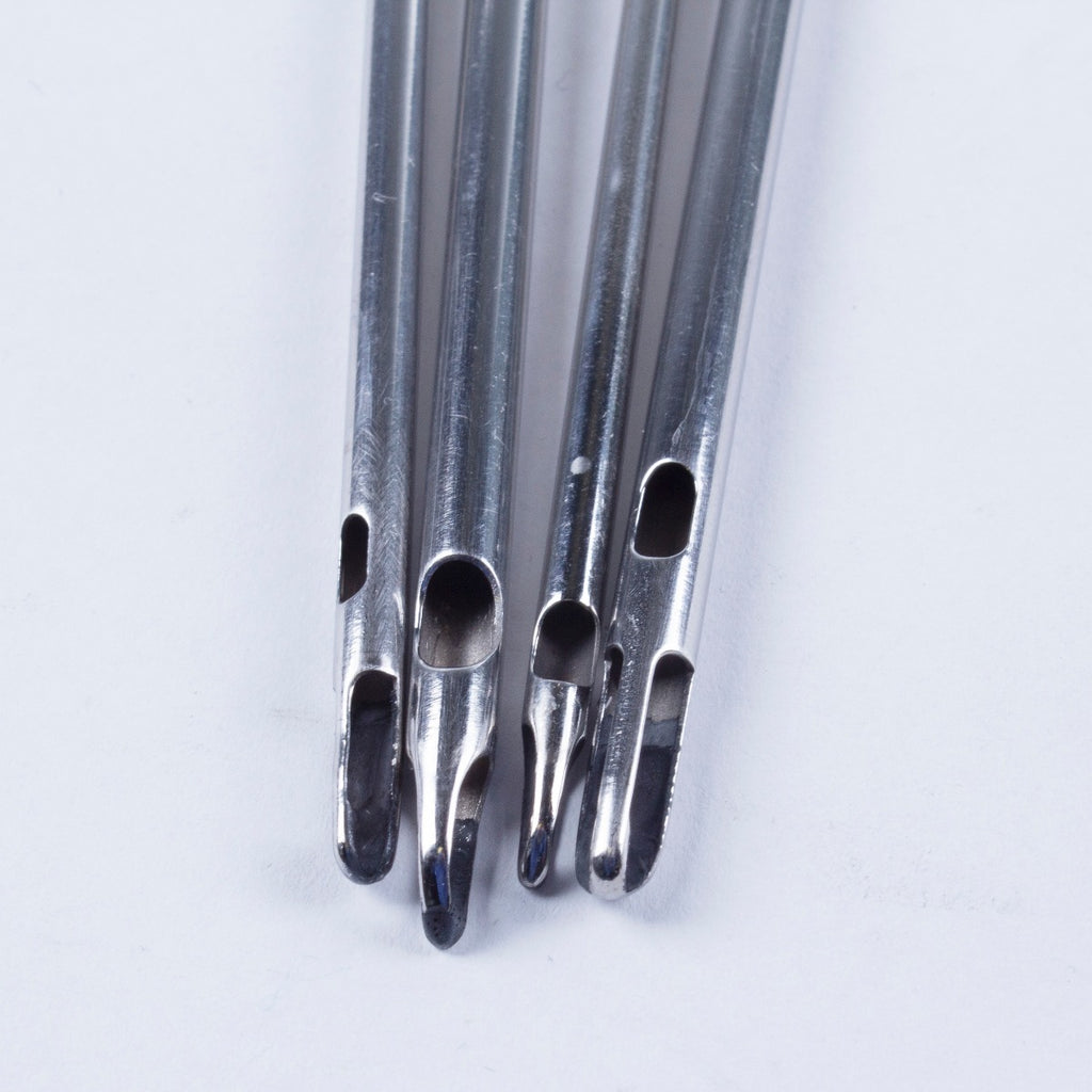 Lot of 4 Large Quick Screw Triport Cannulas 30x4 25x3.5 35x4 30x3 w/ 1 Handle