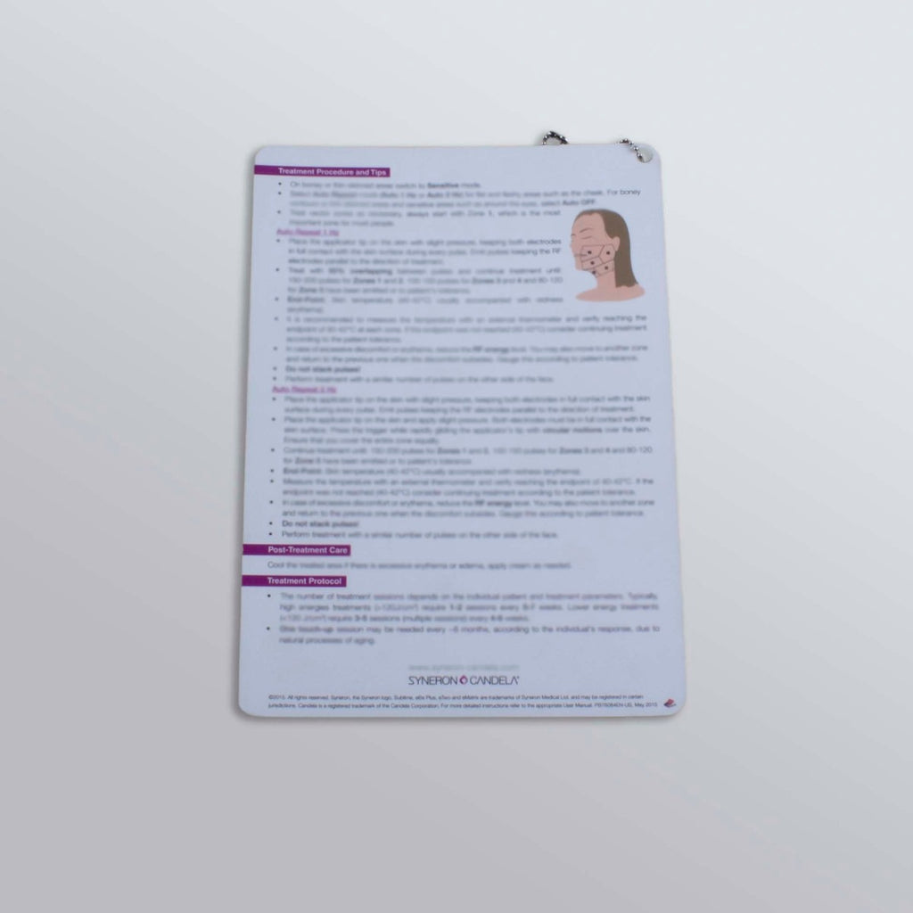Syneron Candela Sublime Applicator Quick Reference Guide elos Plus eTwo eMatrix
