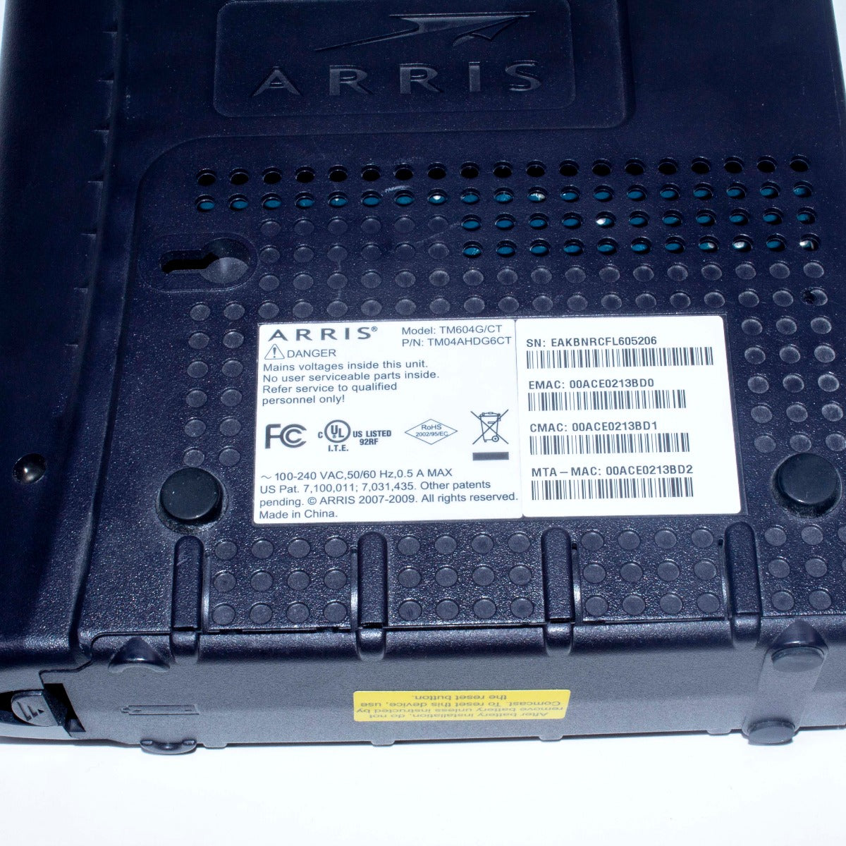 Untested Arris TouchStone Telephony Modem 4 VOIP Model TM604G/CT TM04AHDG6CT