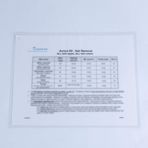Syneron Aurora DS SR Skin Renewal Hair Removal Quick Treatment Reference Guide