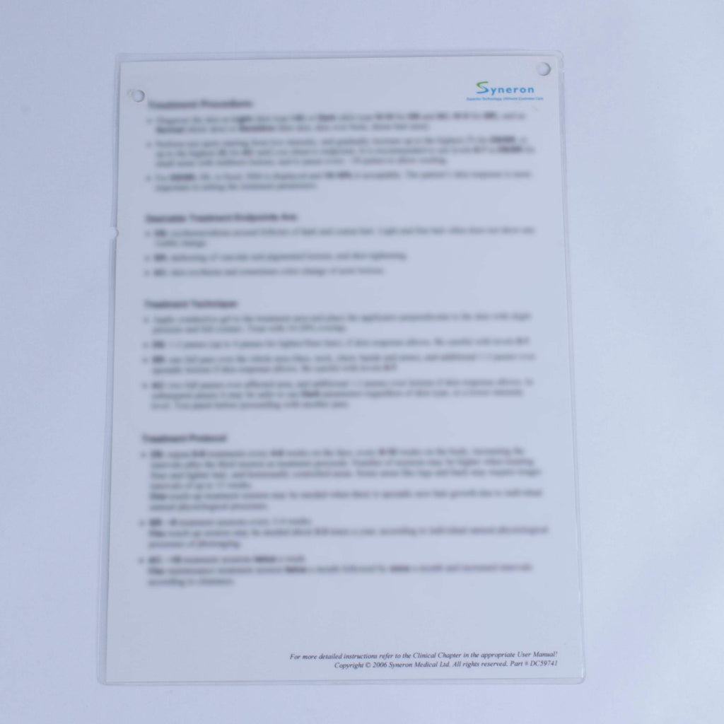 Syneron eStyle DS SR AC Hair Removal Skin Acne Treatment Quick Reference Guide