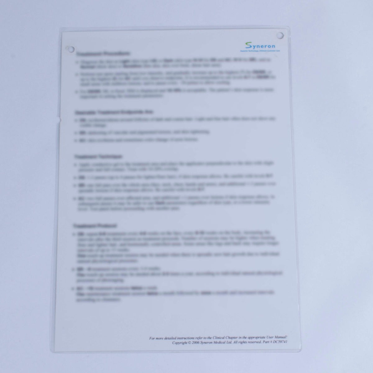 Syneron eStyle DS SR AC Hair Removal Skin Acne Treatment Quick Reference Guide