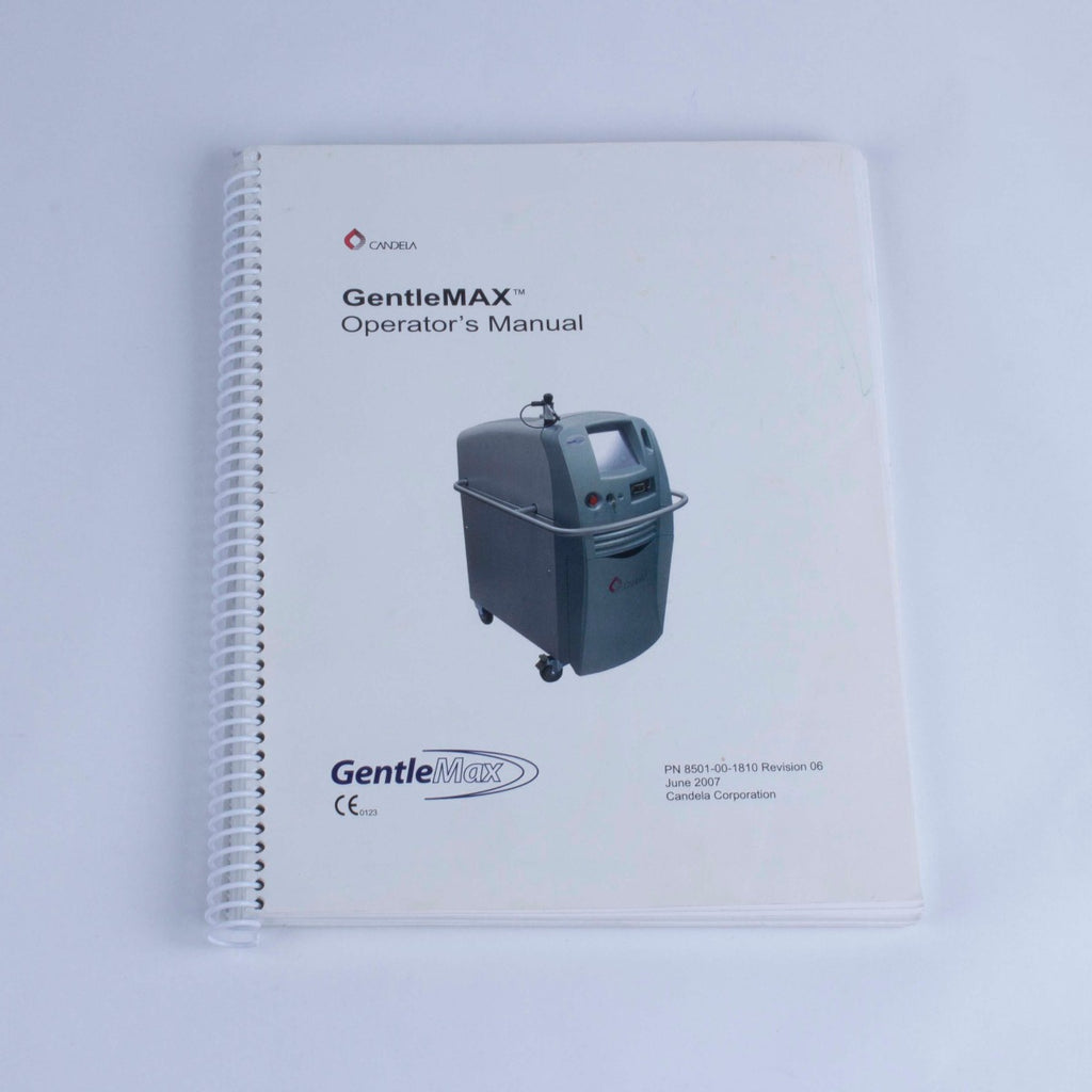 Used 2007 Candela GentleMax Laser Gentle Max User Operator's Manual 8501-00-1810