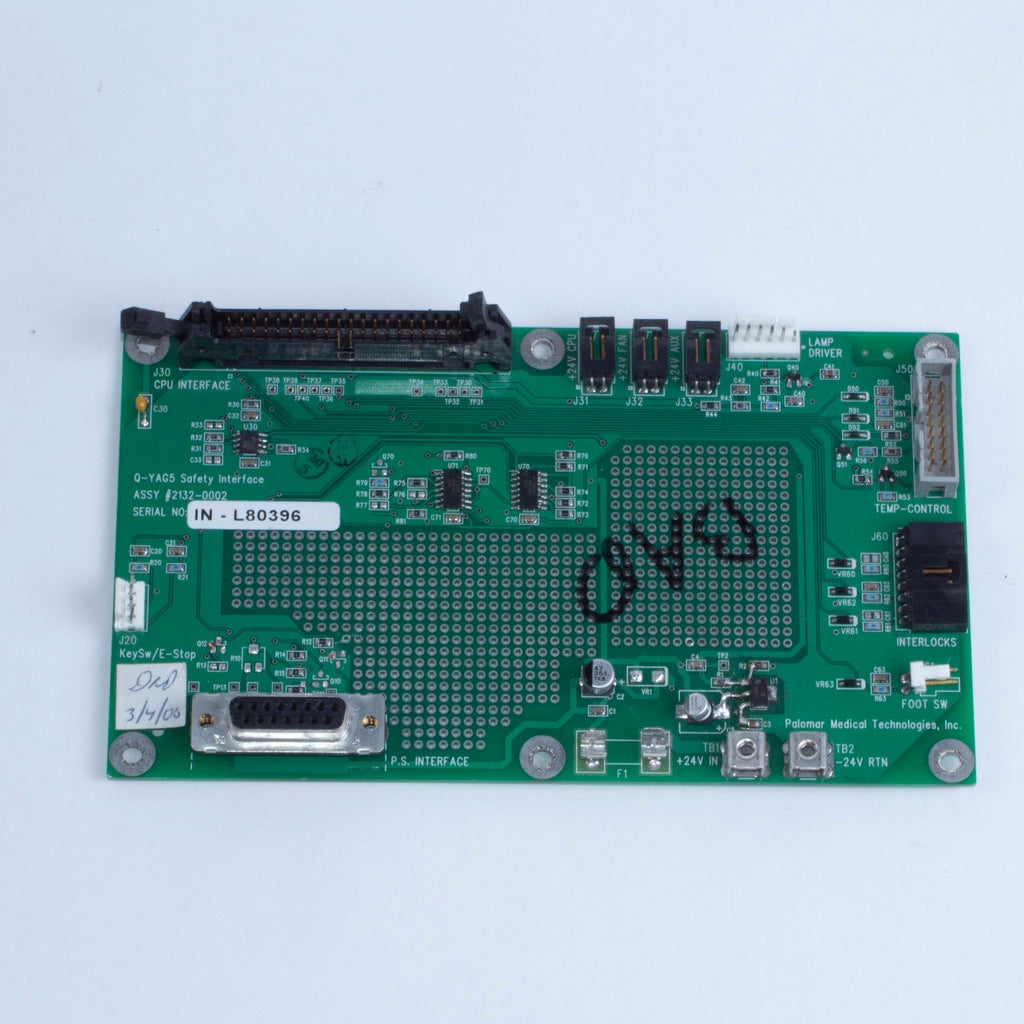 Palomar QYAG 5 Laser Safety Interface PCB Assembly 2132-0002 Damaged FOR PARTS