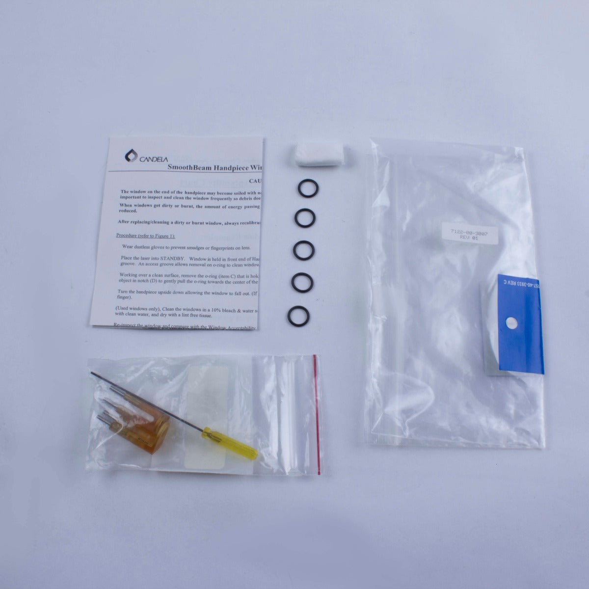 Candela Smooth Beam Laser Handpiece Window Clean Replace Kit 7122-00-3007
